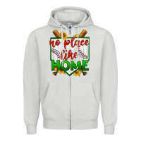 Dove Grey no place like home baseball Zipper Hoodie - BundleAndBundleShop