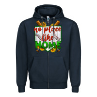 Navy no place like home baseball Zipper Hoodie - BundleAndBundleShop