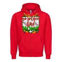 Red no place like home baseball Zipper Hoodie - BundleAndBundleShop