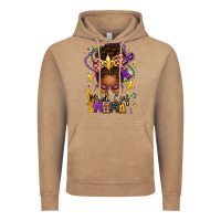 Vintage Coffee mardi gras mama afro messy bun Vintage Hoodie - texasbilliewilder