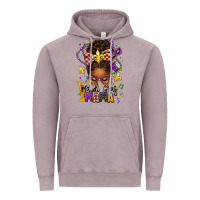 Vintage Zinc mardi gras mama afro messy bun Vintage Hoodie - texasbilliewilder