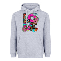 Heather Grey Love Summer Heavyweight Hoodie - CowhideDigitalArt