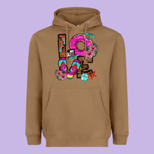 Love Summer Heavyweight Hoodie Designed By Cowhidedigitalart