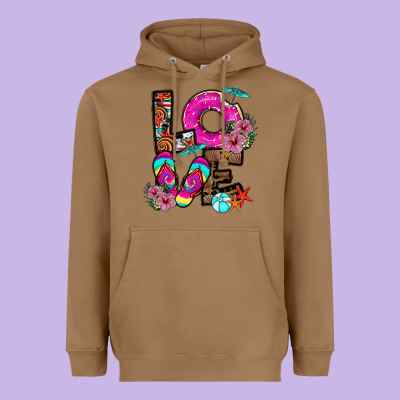 Love Summer Heavyweight Hoodie Designed By Cowhidedigitalart