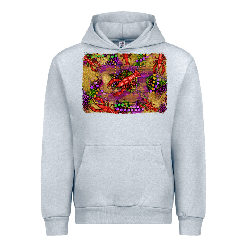 Mardi Gras Crawfısh Leopard Wood And Glitter Background Urban Hoodie by Artiststas | Teevron