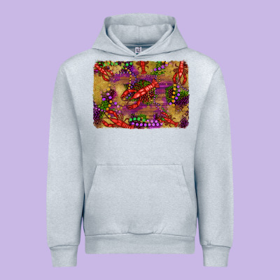 Mardi Gras Crawfısh Leopard Wood And Glitter Background Urban Hoodie Designed By Artiststas
