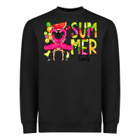 Black Summer Girls Flamingo Heavyweight Sweatshirt - CowCowDesign