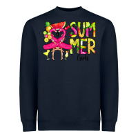 Navy Summer Girls Flamingo Heavyweight Sweatshirt - CowCowDesign