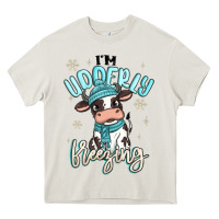 Cream i'm udderly freezing baby cow Heavy Core Tee - MaliasSmallBusiness