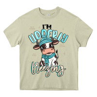 Mossy i'm udderly freezing baby cow Heavy Core Tee - MaliasSmallBusiness