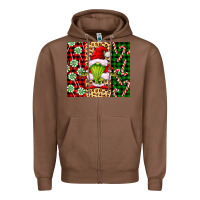 Chestnut green christmas gnome Zipper Hoodie - FaDigitalArtStudio
