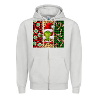 Dove Grey green christmas gnome Zipper Hoodie - FaDigitalArtStudio