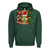 Sports Green green christmas gnome Zipper Hoodie - FaDigitalArtStudio