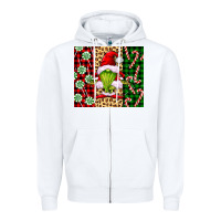 White green christmas gnome Zipper Hoodie - FaDigitalArtStudio