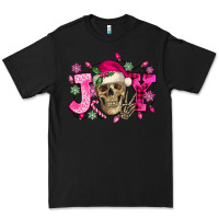 Black Pink Christmas Joy skeleton Premium Tee - NancyCooperArtShop