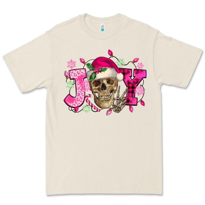 Pink Christmas Joy Skeleton Premium Tee by NancyCooperArtShop | Teevron