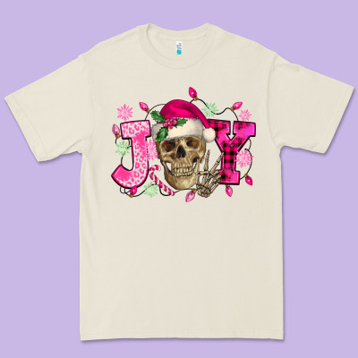 Pink Christmas Joy Skeleton Premium Tee Designed By Nancycooperartshop