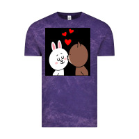 Cloud Purple brown bear cony bunny rabbit the kiss Vintage Tee - tuanDangUi