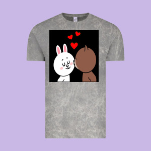 Brown Bear Cony Bunny Rabbit The Kiss Vintage Tee Designed By Tuandangui