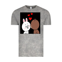 Cloud Rock brown bear cony bunny rabbit the kiss Vintage Tee - tuanDangUi