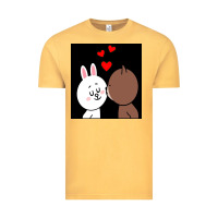 Vintage Mustard brown bear cony bunny rabbit the kiss Vintage Tee - tuanDangUi