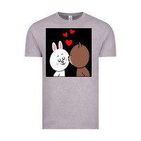 Vintage Zinc brown bear cony bunny rabbit the kiss Vintage Tee - tuanDangUi