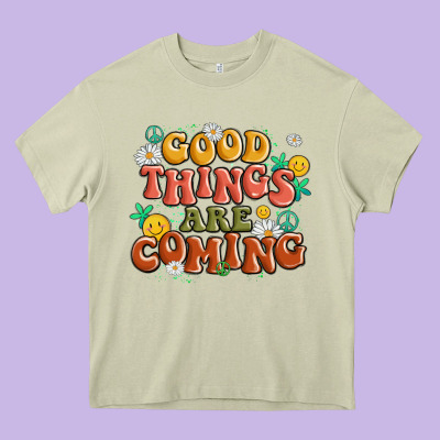 Good Things Are Coming Heavy Core Tee Designed By Maliassmallbusiness