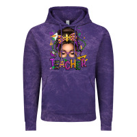Cloud Purple mardi gras teacher caucasian messy bun Vintage Hoodie - texasbilliewilder