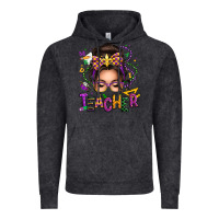 Vintage Black mardi gras teacher caucasian messy bun Vintage Hoodie - texasbilliewilder