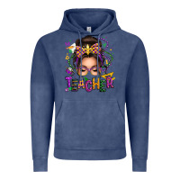 Vintage Denim mardi gras teacher caucasian messy bun Vintage Hoodie - texasbilliewilder