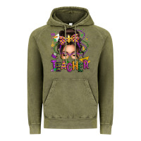 Vintage Olive mardi gras teacher caucasian messy bun Vintage Hoodie - texasbilliewilder