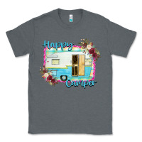 Charcoal Heather Happy Camper With Flowers Classic Tee - Bettercallsaul
