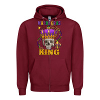 Burgundy skull mardi gras king Zipper Hoodie - FaDigitalArtStudio