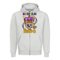 Dove Grey skull mardi gras king Zipper Hoodie - FaDigitalArtStudio