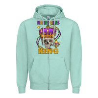 Seafoam skull mardi gras king Zipper Hoodie - FaDigitalArtStudio