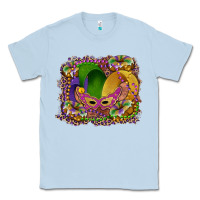 Dusty Blue mardi gras mask king cake Classic Tee - RanaPortraitStore