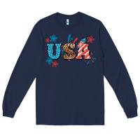 Navy USA 4th of july Long Sleeve Tee - HowdyJamesFarm