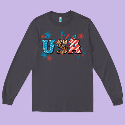 Usa 4th Of July Long Sleeve Tee Designed By Howdyjamesfarm