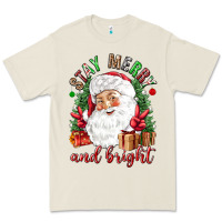 Bone Stay Merry and bright Christmas with santa Premium Tee - NancyCooperArtShop