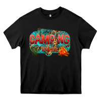 Black camping vibes Heavy Core Tee - NancyCooperArtShop