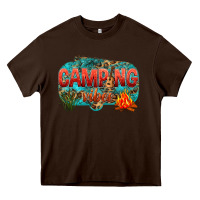 Chocolate Brown camping vibes Heavy Core Tee - NancyCooperArtShop