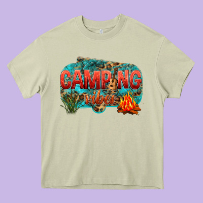 Camping Vibes Heavy Core Tee Designed By Nancycooperartshop