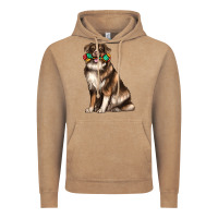 Australian Shepherd With Rope Toy Vintage Hoodie | Teevron