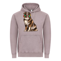Vintage Zinc australian shepherd with rope toy Vintage Hoodie - texasbilliewilder