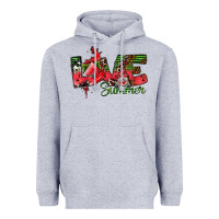 Heather Grey Love Summer Heavyweight Hoodie - CowhideDigitalArt