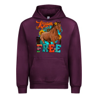 Mauve Wine roam free galloping Urban Hoodie - Artiststas