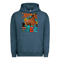 Pigment Midnight Navy roam free galloping Urban Hoodie - Artiststas