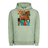 Pigment Oil Green roam free galloping Urban Hoodie - Artiststas