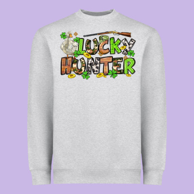 Lucky Hunter St. Patrick's Day Heavyweight Sweatshirt Designed By Oliviacreatesart