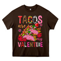 Chocolate Brown tacos are my valentine Heavy Core Tee - NancyCooperArtShop